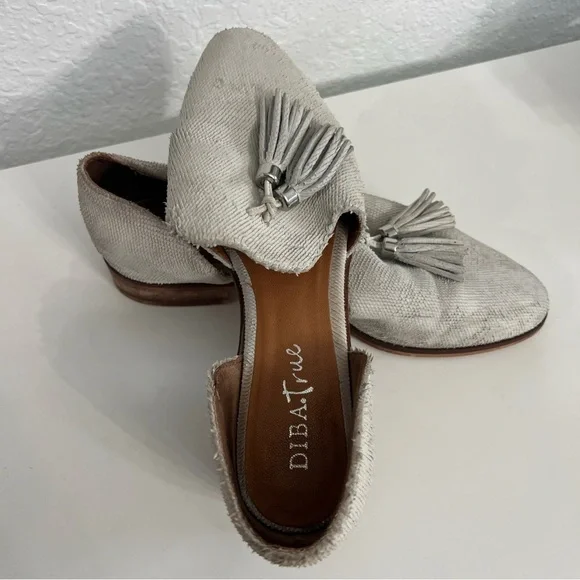 Diba True Neat Freak Women’s Tassel Loafers Size 7.5M Beige Leather Upper - Picture 3 of 8